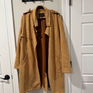 Cognac Suede Trench Coat